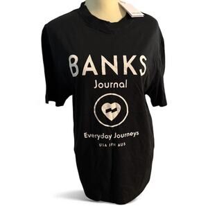Banks Journal “Everyday Journeys” Graphic Tee, Black, Unisex Small, NWT